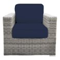 thumbnail image 1 of Living Source Internaltional Wicker / Rattan Patio Chair w/Cushions in Gray/Navy, 1 of 4