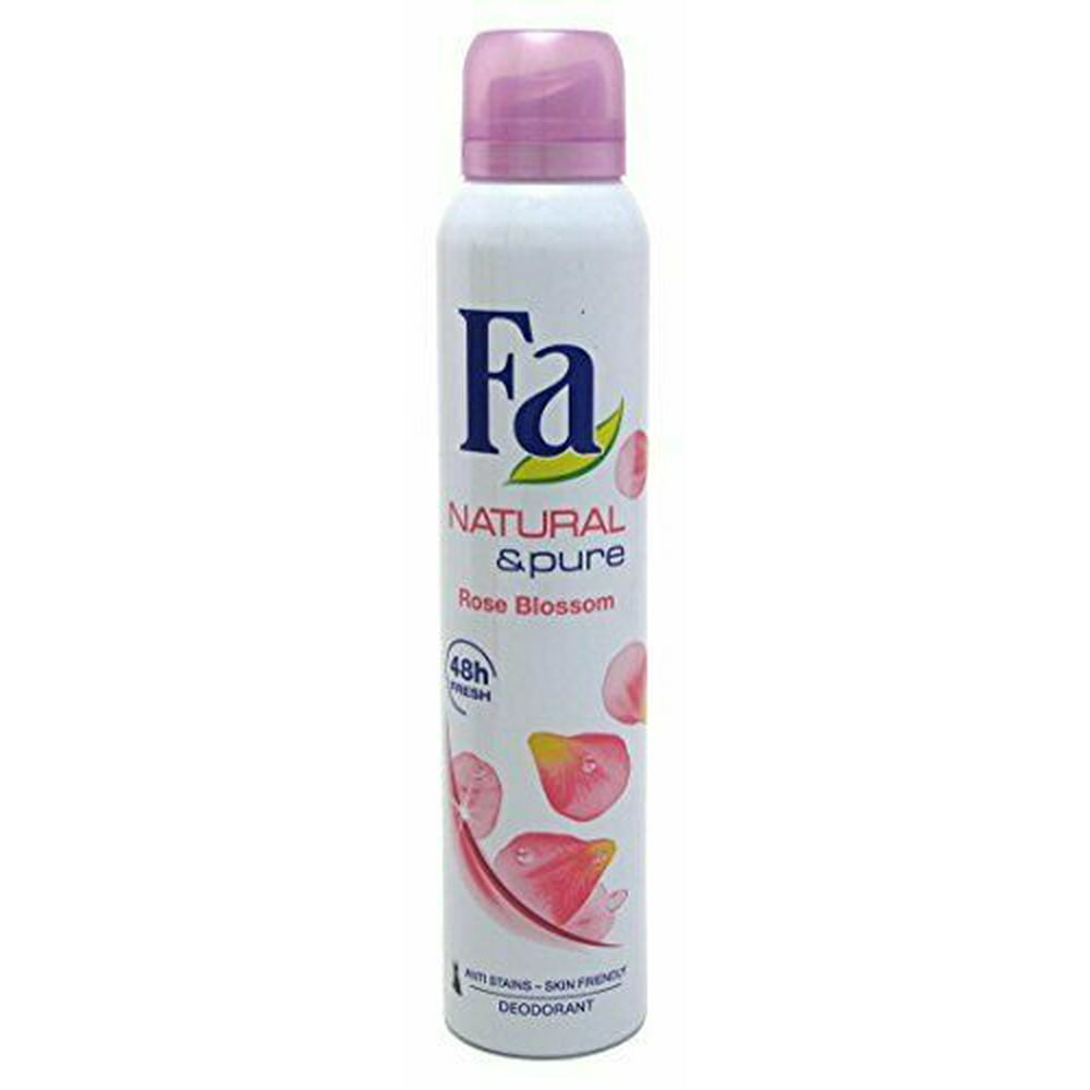 Fa Deodorant Spray Rose Flower/Natural & Pure, 6.75 oz