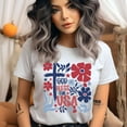 thumbnail image 2 of God Bless the USA T-Shirt | Christian Patriotic Floral Cross Graphic Tee, Navy, Size S, 2 of 6