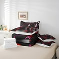 thumbnail image 4 of Erosebridal Black and Red Bedding Twin Size, Abstract Patchwork Comforter Sets with Sheets, Geometric Room Decor Super Cozy 7pcs, 4 of 4