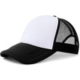 thumbnail image 1 of Gorra de malla de poliéster negra Gorra de malla en blanco para sublimación ajustable, 1 of 3