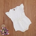 thumbnail image 5 of Seyurigaoka Newborn Wool Jumpsuit Baby Summer Fashion Casual Flying Sleeve Lace Up Romper, 5 of 7