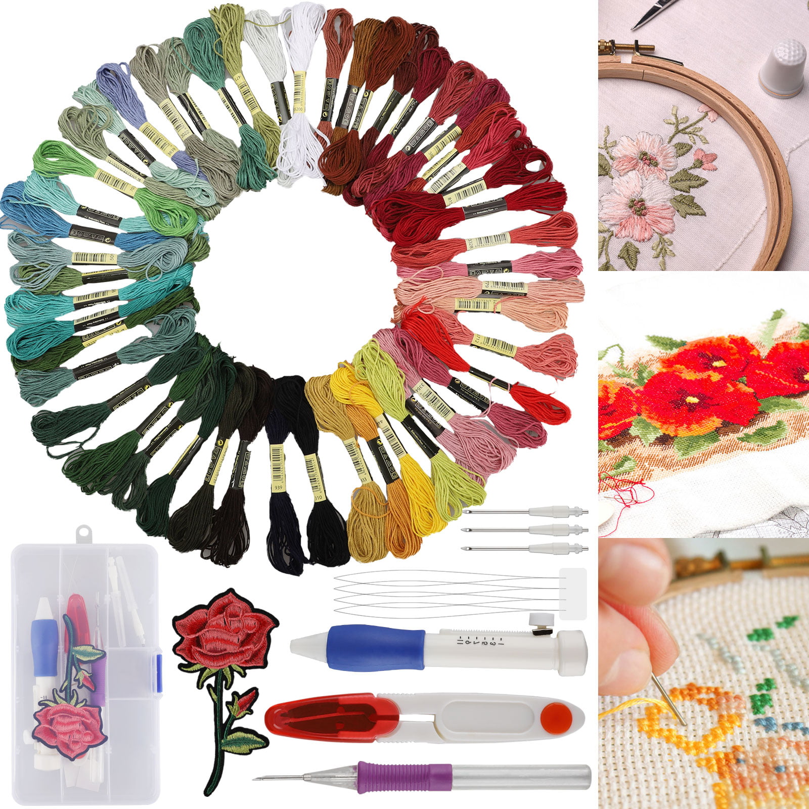 Download Magic Embroidery Pen Set, DIY Embroidery Pen Set, Embroidery Pen Punch Needle with 50 Color ...
