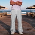 thumbnail image 6 of Sorvello Men's Loose Straight Sweatpants Elastic Waist Drawstring Two Pockets Polyester Casual Daily Pants Silver S, 6 of 8