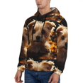 thumbnail image 3 of Wukai Sunflower Cute Puppy Print Men Hoodies Fleece Sweatshirts Long Sleeve Sweaters Pullover Fall Outfits Winter Clothes-Medium, 3 of 7