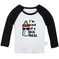 thumbnail image 2 of iDzn I'm Kind Of a Big Deal Funny T shirt For Baby, Newborn Babies T-shirts, Infant Tops, 0-24M Kids Graphic Tees Clothing (Long Black Raglan T-shirt, 6-12 Months), 2 of 5