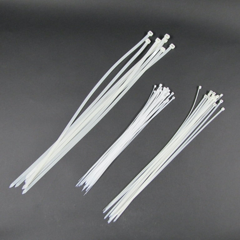 Assort Size Heavy Duty XL Nylon White Zip Tie Down Set Plastic Cable Wire Strap Assort Size Heavy Duty XL Nylon White Zip Tie Down Set Plastic Cable Wire Strap