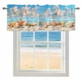 thumbnail image 4 of Kitchen Valances for Window, Beach Conch Shells Summer Ocean Nautical Light Filtering Rod Pocket Valance Curtain, Blue Sky White Clouds Short Curtains Window Topper for Bedroom Living Room 42x12in, 4 of 9