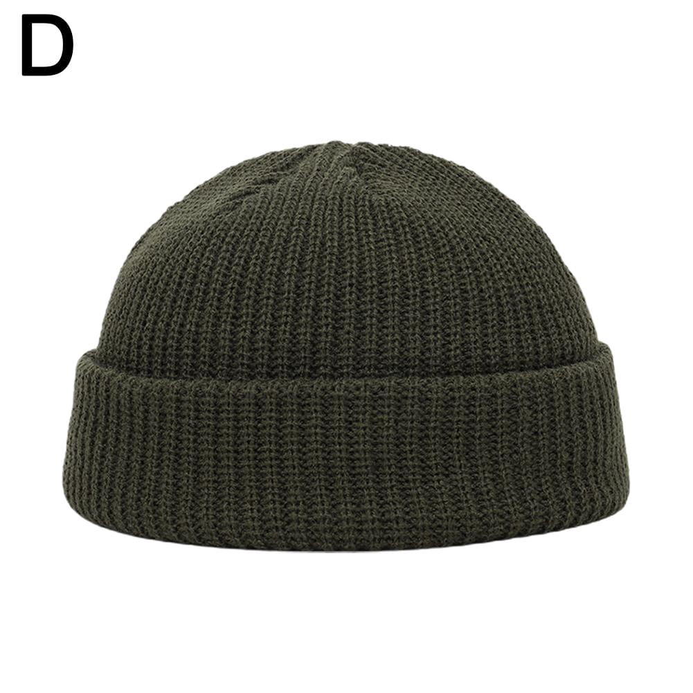 Bonnet Court Côtelé Pour Homme - Chaud, Ajustable, En Acrylique, Pour L'automne Et L'hiver