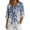 C#Multicolor, variant on Linen Blouses for Women Summer V Neck 3/4 Sleeve T Shirts Vintage Floral Print Blouse Button up Tops Dressy Casual Vacation Outfits