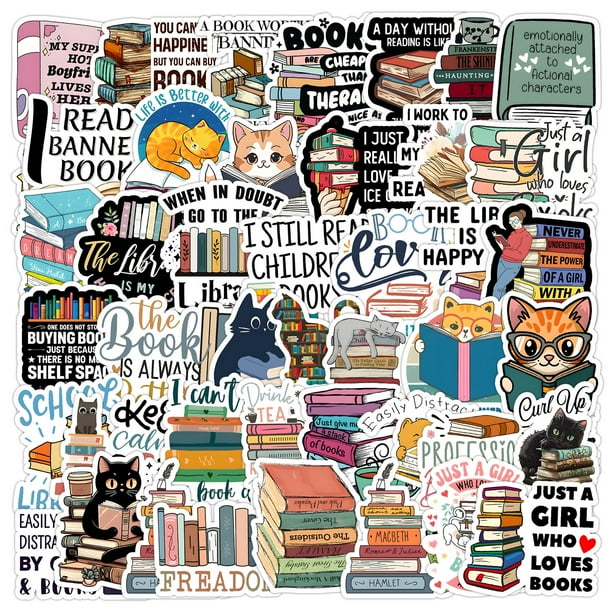 Paquete de pegatinas World of Books Fantasy Travel Vinyl D, 50 unidades