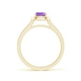 thumbnail image 2 of ANGARA Natural Classic Cushion Amethyst Ring with Diamond Halo in 14K Yellow Gold for Women (Size-5mm) | February Birthstone, Birthday, Anniversary, Jewelry Gift for Women | Natural Amethyst Ring, 2 of 8