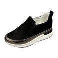thumbnail image 2 of CaComMARK PI Women Sneaker Suede Leather Chunky Arch Comfortable Casual Platform Fashion Walking Shoes clearance items, 2 of 6