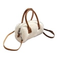 thumbnail image 4 of TISHITA Fuzzy Handbag Versatile Large Capacity Fashion for Travel Commuting Vacation white, 4 of 8