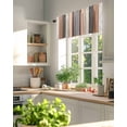 thumbnail image 3 of Vintage Brown Beige Stripes Valances for Windows Peeling Paint Effect Texture Valance Rod Pocket Short Window Treatments Curtains for Kitchen Bathroom Living Room Bedroom, 42 x 18 Inch, 3 of 7