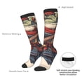 thumbnail image 4 of Fotbe Samurai Frog Guitar Calcetas Divertidas Estampadas para Hombre y Mujer, Calcetas de Algodón hasta la Rodilla para Caminar, Correr, Enfermería y Embarazo, 4 of 6