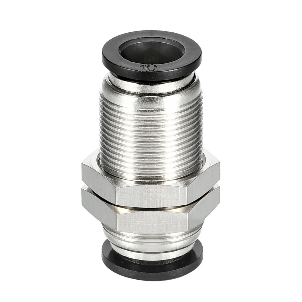 Straight Pneumatic Push to Quick Connect Fittings,Bulkhead Union,10mm
