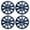 Black Lacquer & Blue Lacquer, variant on (Set of 4) 15" Universal Hubcaps Wheel Covers,Snap on Installation,Fit R15 Tire & Steel Rim,ABS+PC,Black Matte