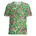 thumbnail image 5 of Leopard Print Pattern Women's Short Sleeve T-Shirt Crew Neck Casual Summer Trendy Loose Fit Tops, 5 of 6