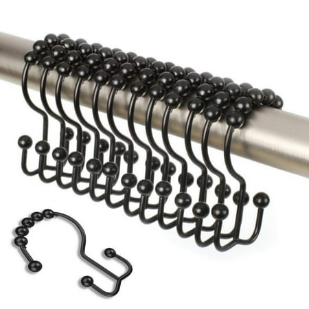 Set Of 12 Hooks Double Shower Curtain Hooks Rings Shower Curtain