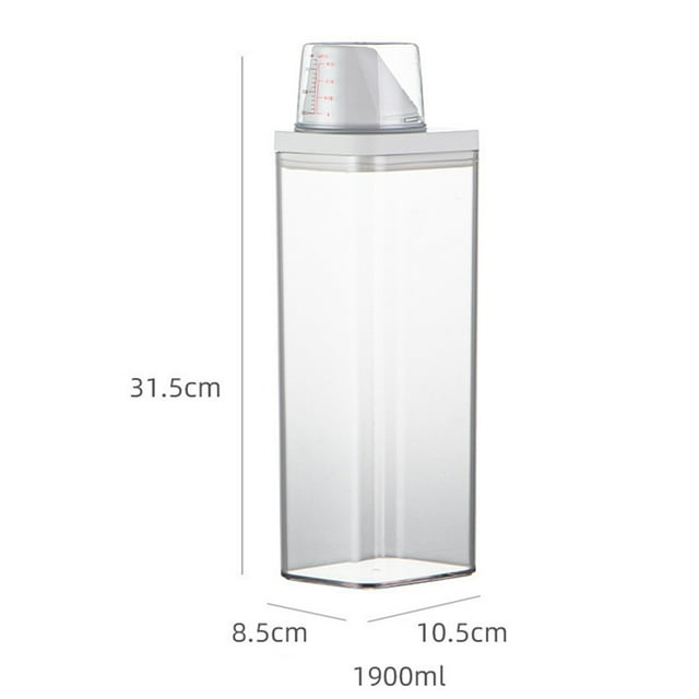 Lefu 1900ml Plastic Laundry Washing Up Powder Container, Laundry Detergent Dispenser Soap Detergents Storage Box Lid