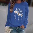 thumbnail image 2 of WZXFASHION Haut Ample pour Femmes Automne et Hiver Manches Longues Col Rond Imprimé Chandail Décontracté Liquidation sous-Vêtements Thermiques Haut, 2 of 4