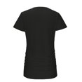 thumbnail image 7 of Olyvenn Short Sleeve Shirt for Women Eyelet Tops Summer V Neck Blouse 2025 Fashion Side Smocked Casual Blouses with Pocket Black 6, 7 of 7