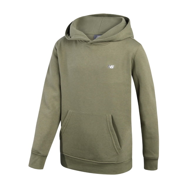 Sudadera con capucha New Balance de forro polar de algodón suave para niños Olive 8