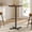 Natural Walnut, variant on Round High-Top Cocktail Table for Small Spaces, 23.6 Inch Dia Bar Table with Cross Base and Adjustable Feet, Seats 2-3, 41.1" Height, Ebony Black