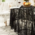 thumbnail image 5 of Namzi Black Lace Tablecloth Embroidered Elegant Floral Patterns Table Cloth Round Overlay Table Cover for Wedding Party Holiday Long Dinner Home Decor(Round-60, Black), 5 of 5