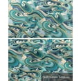 thumbnail image 6 of Ocean Waves Linen Curtain Valance for Bedroom/Bathroom/Kitchen/Office/Living/Dining Room Window,Nautical Abstract Contemporary Summer Green Rod Pocket Topper Decorative Cafe Drapes Panel 42"x12", 6 of 6