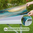 thumbnail image 6 of Blue Gold Marble Pattern Square Fitted Tablecloth with Elastic Edge,Square Table Cover,Washable Elastic Table Cover for Home Kitchen Party Decor 36"x36", 6 of 6
