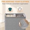 thumbnail image 4 of BGTREND 150L Double Laundry Hamper with Lid, 2 Removable Washing Bags with Handles, Large Clothes Sorter for Easy Separation (Gray), 4 of 10