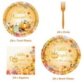 thumbnail image 2 of Fall Pumpkin Baby Shower Decorations Plates Set Orange Little Pumpkin Party Supplies Disposable Tableware Set Plates and Napkins Forks Disposable Dinnerware Serves 24, 2 of 5