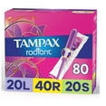 thumbnail image 1 of Tampax Tampons Radiant Trio Pack, Léger/régulier/super, Non Parfumé (80 Unités), 1 of 6
