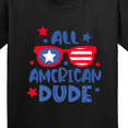 thumbnail image 4 of Inktastic 4th of July All American Dude with Red and Blue Glasses Youth T-Shirt, 4 of 5