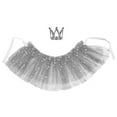 thumbnail image 1 of Falda de malla para fotografía de bebé, vestido de princesa suave y lindo para fotografía de recién nacido con corona para niñas pequeñas, color gris, 1 of 9