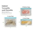 thumbnail image 3 of Cuisinart Reusable BPA-Free Silicone Food Storage Bags, 12pk, Turquoise, Small, Medium, & Large, 3 of 7