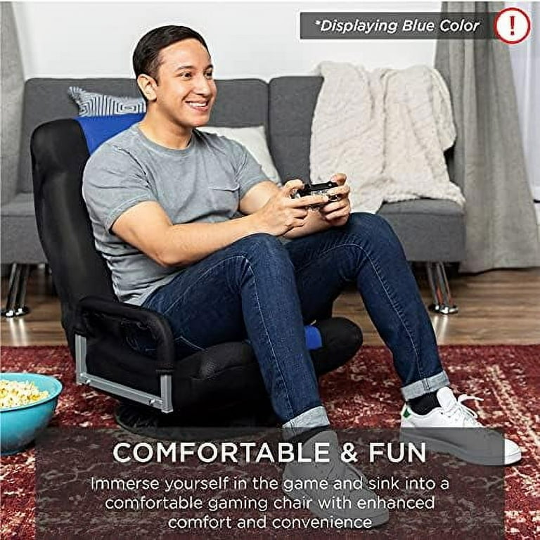 KHBIULIFE Swivel Gaming Chair Degree Multipurpose Floor Chair Rocker for TV Reading Playing Video Games w Lumbar Support Armrest Handles Adjustable