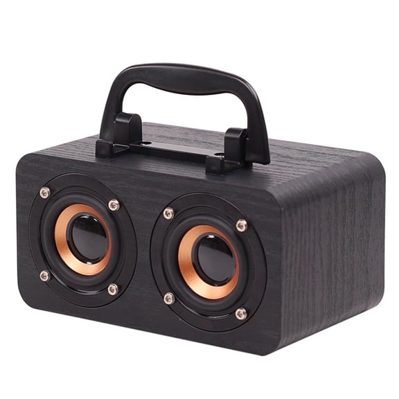 maskred Haut-Parleurs Bluetooth en Bois de Bureau Barre de Son Sans Fil pour Téléphones PC grain Noir
