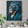 thumbnail image 4 of Elegant Lion in Blue Suit Canvas Painting, Quirky Sophisticated Animal Art, Modern Home Decor, 4 of 8