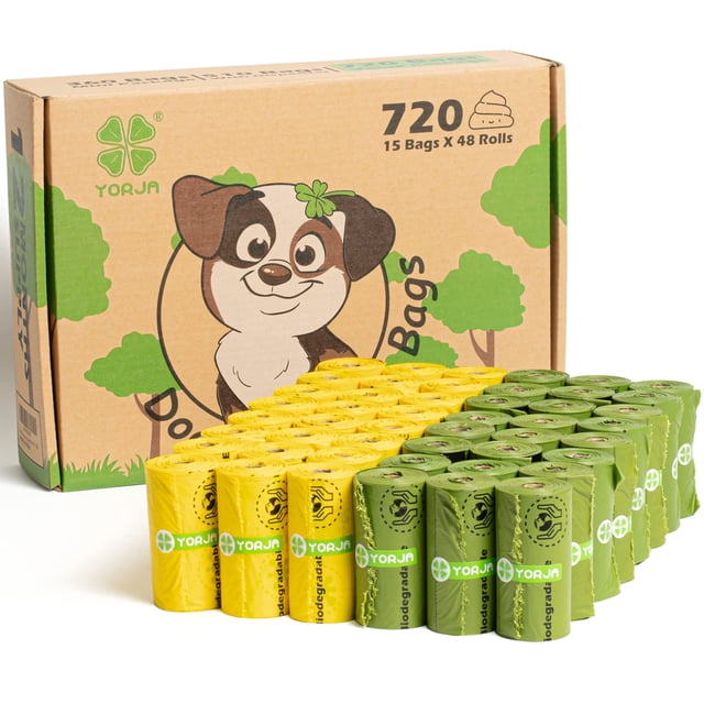 Bolsas para excrementos de perro YORJA 720 bolsas para basura de mascotas 100% a prueba de fugas