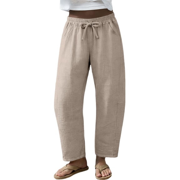 Pants For Women Barrel Sweatpants Baggy Barrel Wide Leg Elastic Waisted Casual Gym Summer Casual Fashion Womens Trousers