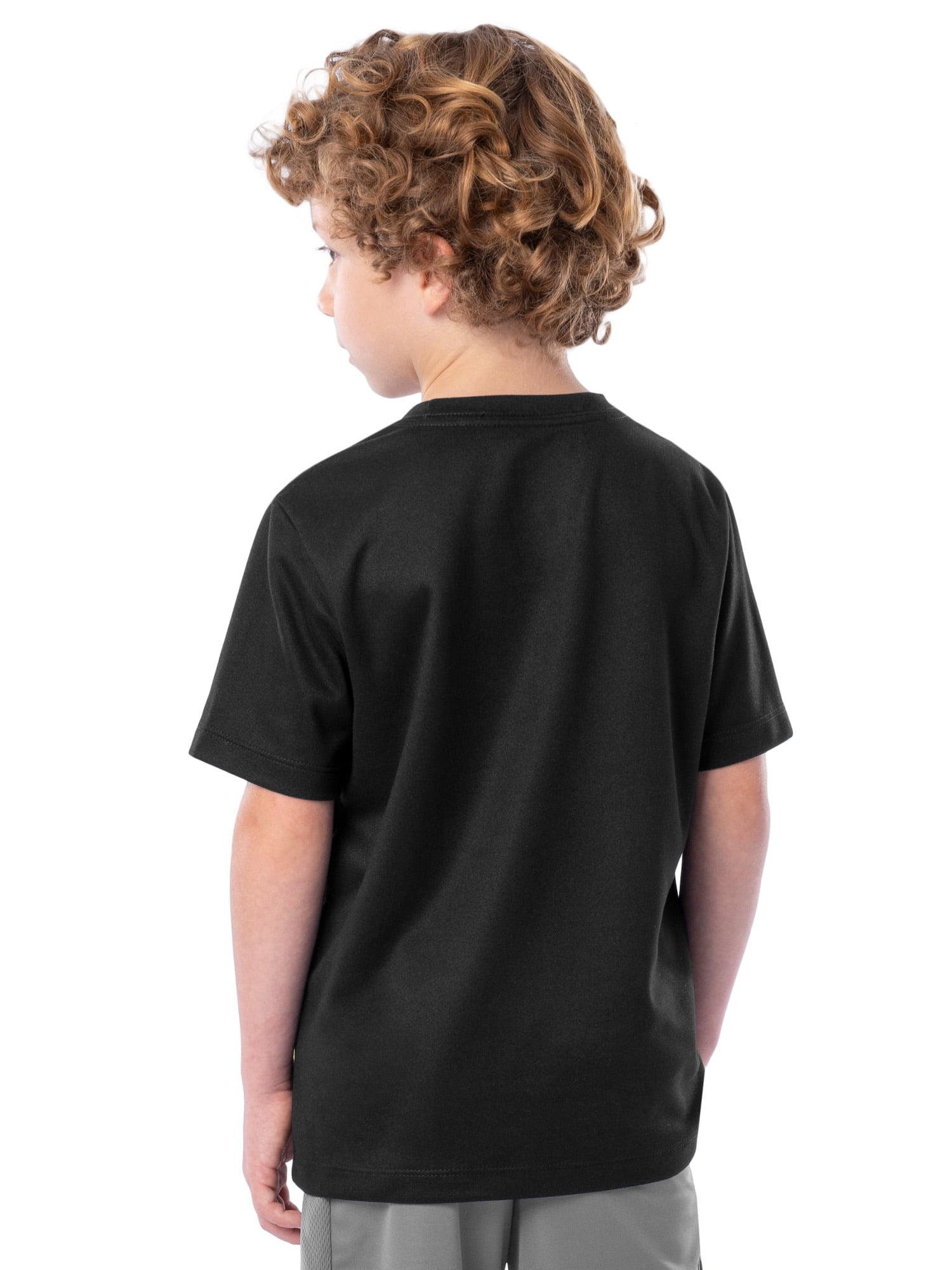 Athletic Works Boys Active Solid and Print Short Sleeve T-Shirts, 3-Pack, Sizes 4-18 & Husky
