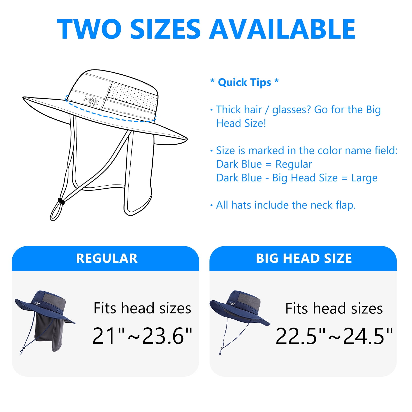 Bassdash UPF 50+ Sun Fishing Hat Water Resistant with Detachable Neck Flap