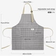 thumbnail image 4 of NLUS Paquete de 2 delantales de cocina impermeables con babero ajustable, suave delantal de chef con 2 bolsillos para hombres y mujeres (rayas grises/árboles grises), 4 of 5