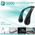 thumbnail image 4 of Ventilador de cuello sin aspas, batería recargable de 5000 mAh, 3 velocidades, ángulo ajustable, ventilador de cuello portátil manos libres para uso en exteriores e interiores, certificado, 4 of 8