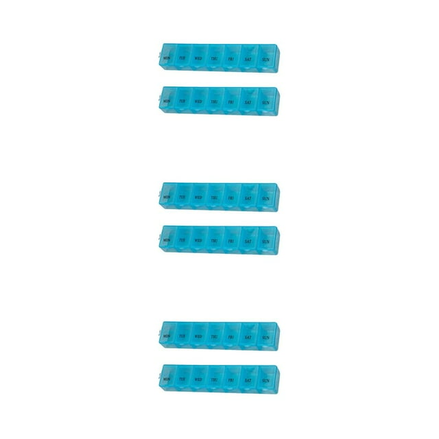 Pastillero portátil Injueey 2 piezas organizador plástico viaje color Azul
