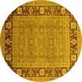 thumbnail image 1 of Ahgly Company Indoor Round Oriental Yellow Industrial Area Rugs, 3' Round, 1 of 4
