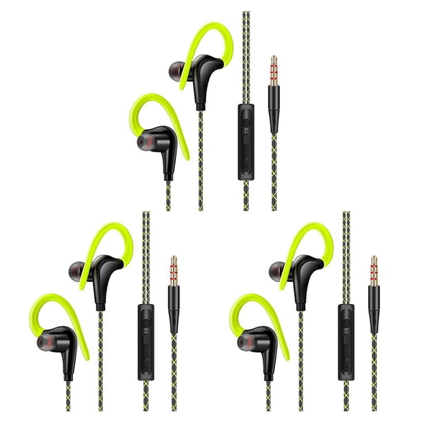 Auriculares deportivos Tholdsy con cable de 3,5mm impermeables y cancelación de ruido Verde